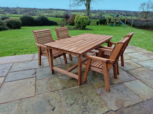 Classic Redwood 4 Seat Rectangular Set - Chairs