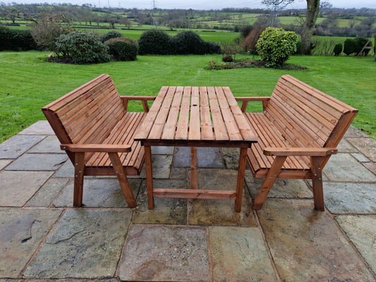 Classic Redwood 6 Seat Set - Benches