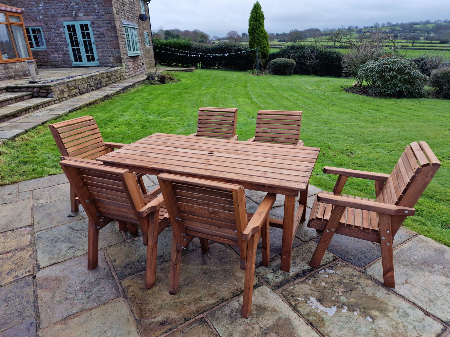 Classic Redwood 6 Seater Set - Chairs