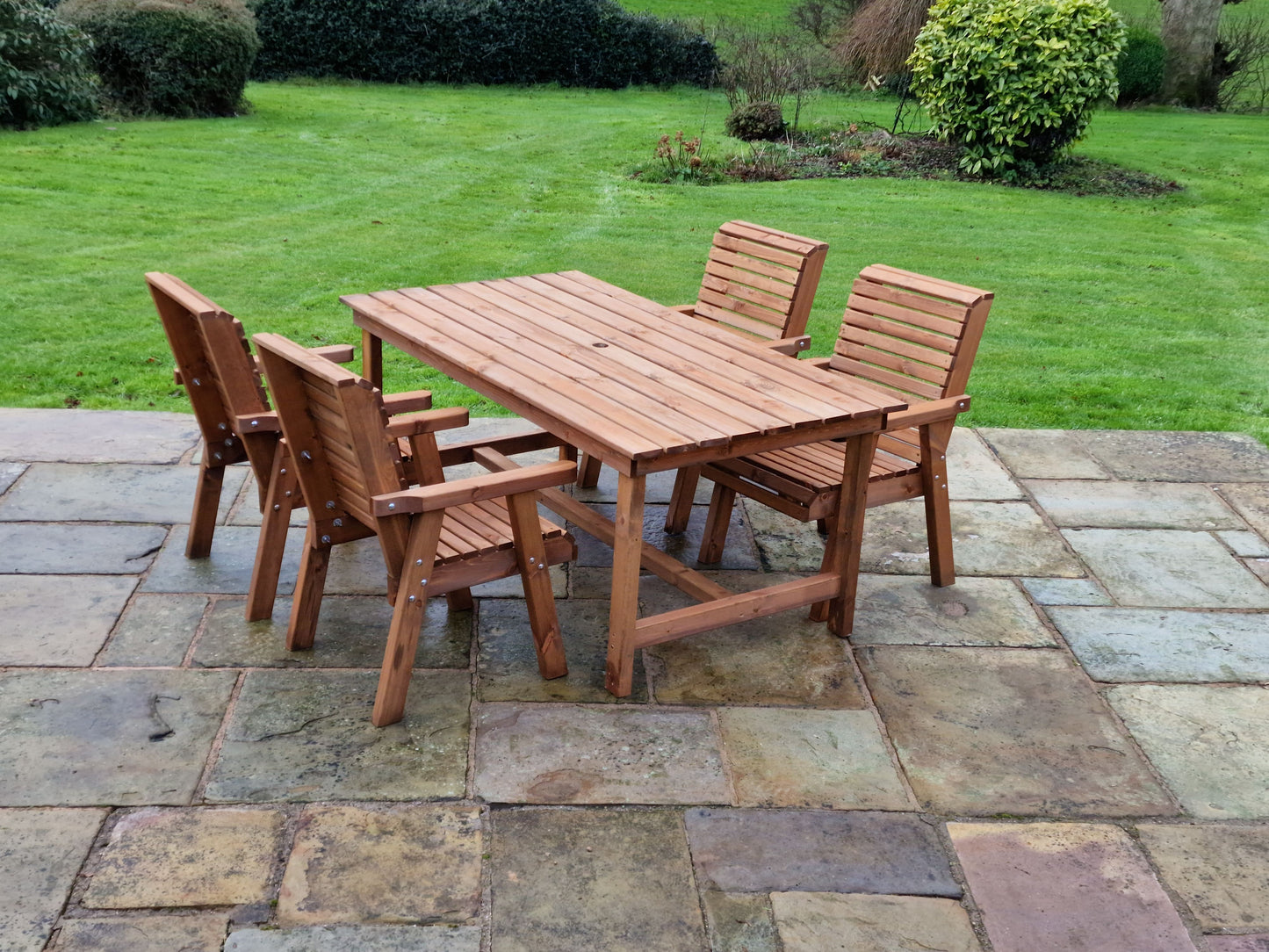 Classic Redwood 4 Seat Rectangular Set - Chairs