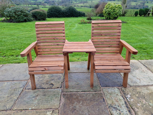 Classic Redwood Love Seats Straight