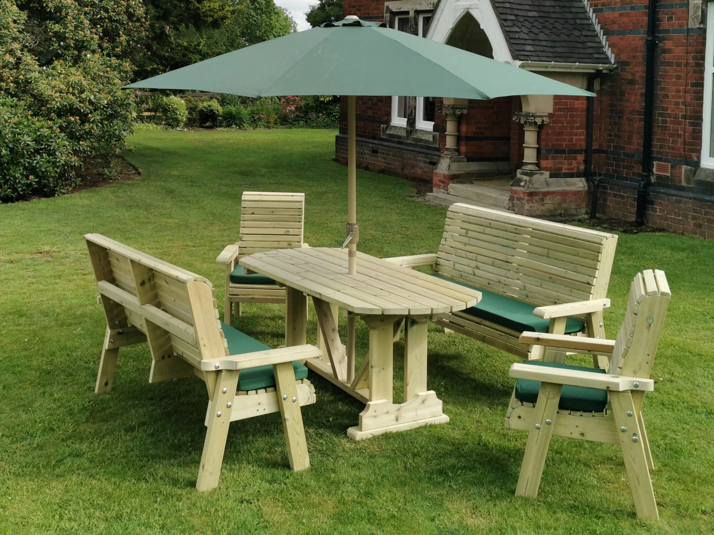 Heritage Tanalised 8 Seat Rectangular Set - Benches/Chairs