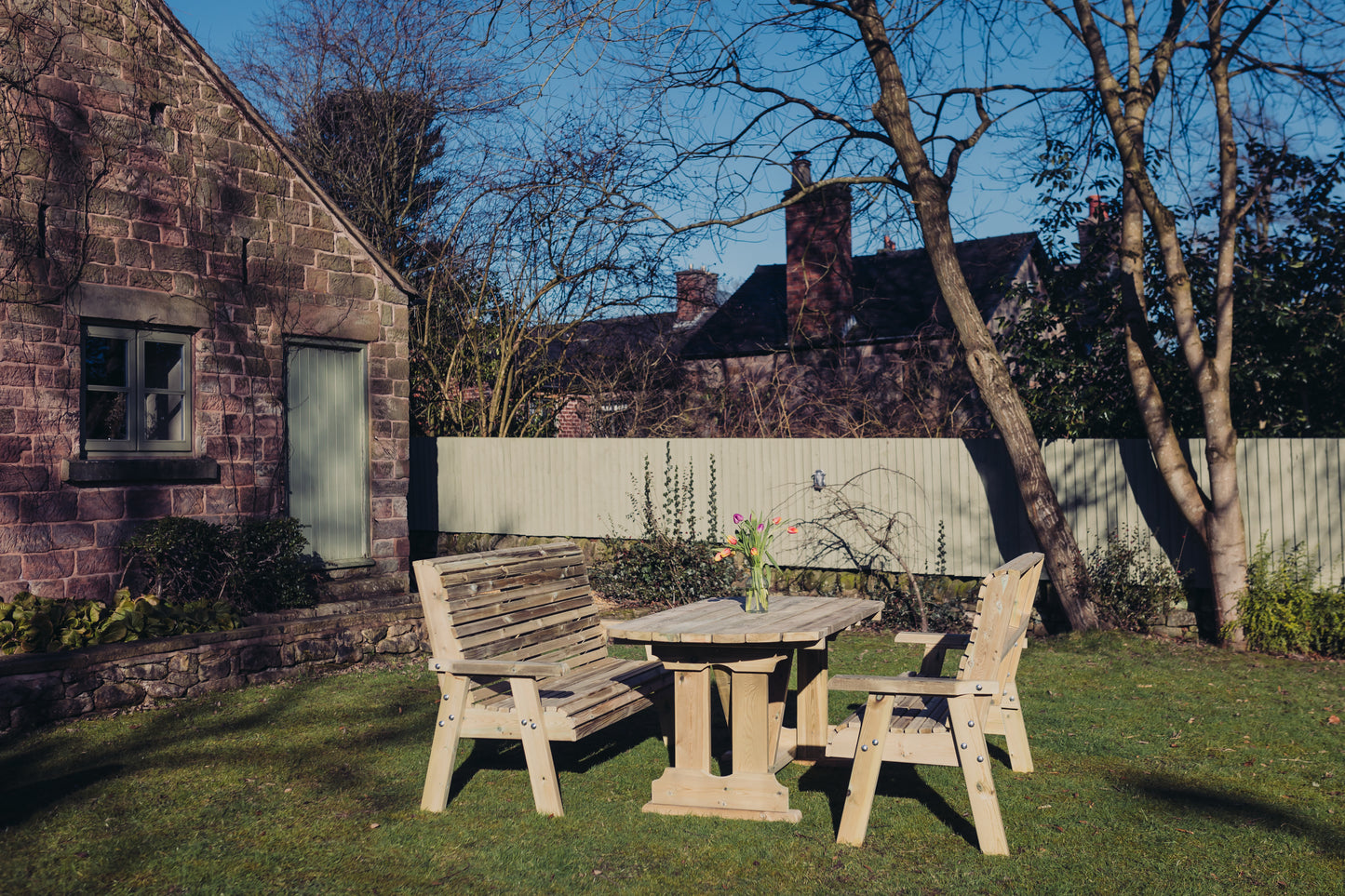 Heritage Tanalised 4 Seat Table Set - Benches