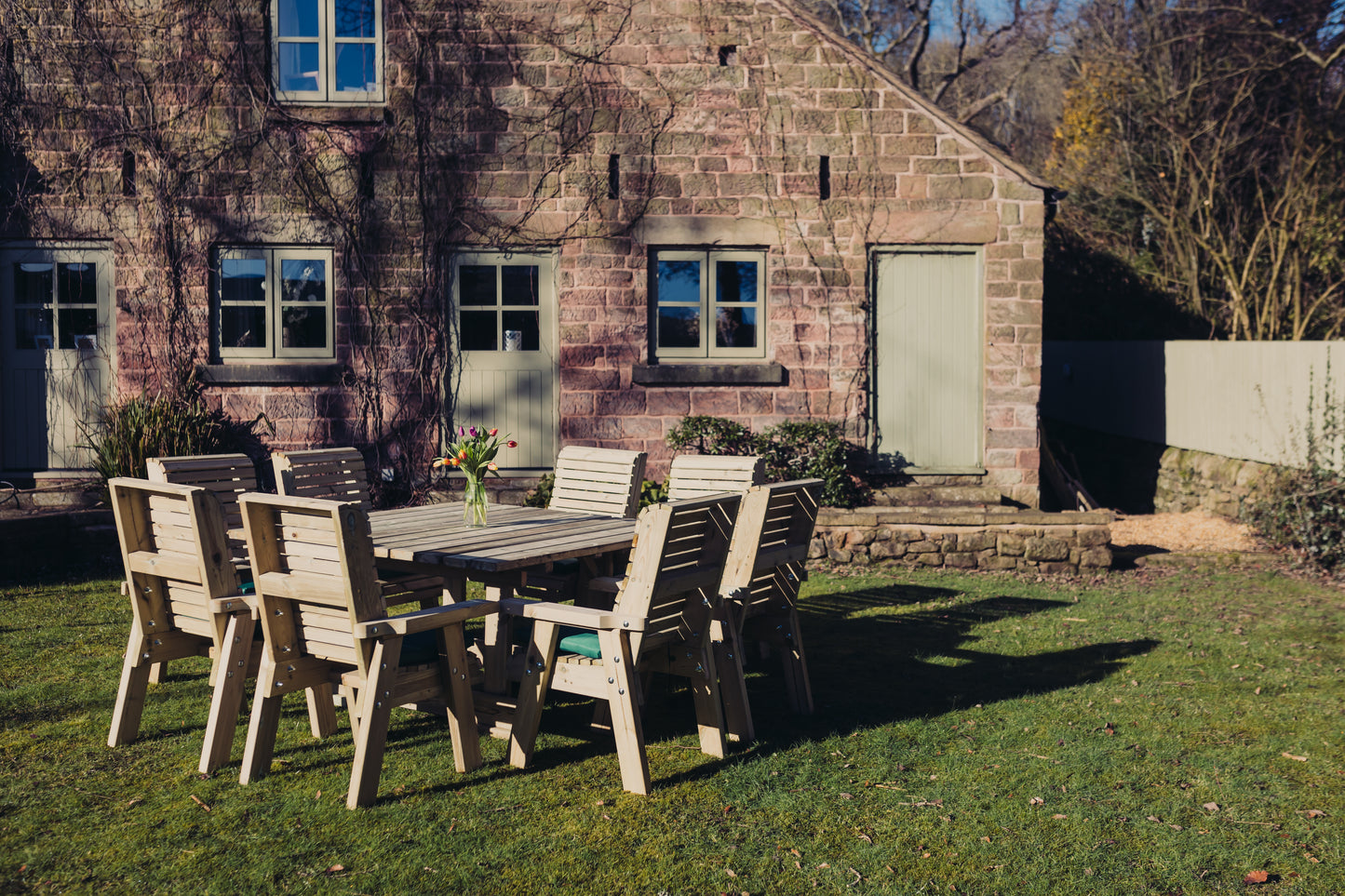Heritage Tanalised 8 Seater Square Set - Chairs