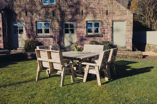 Heritage Tanalised 8 Seater Square Set - Benches