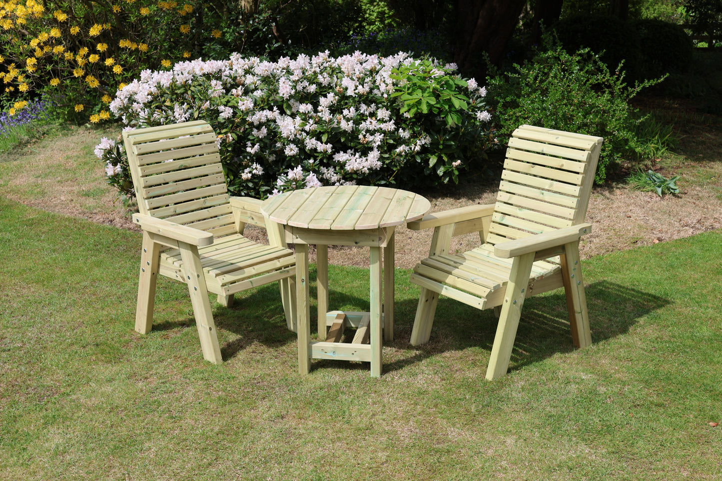Heritage Tanalised Bistro Set – 2 Chairs & 80cm Round Table