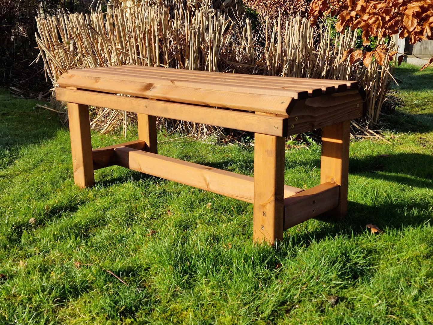 Classic Redwood Backless Bench