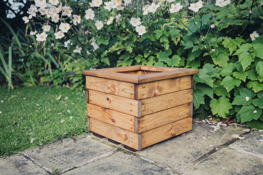 Classic Redwood Small Square Planter H32 X W39 X D39