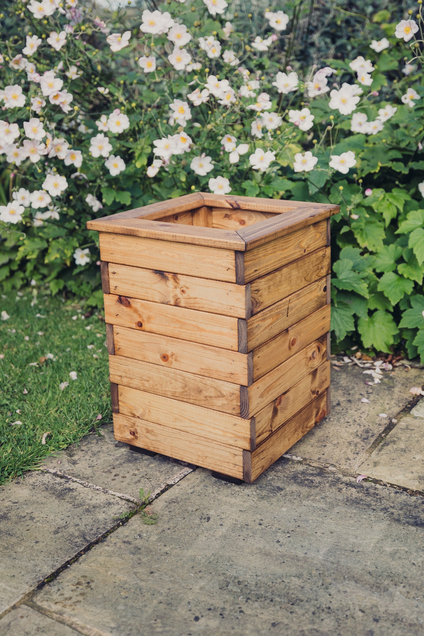 Classic Redwood Tall Square Planter H52 X W39 X D39
