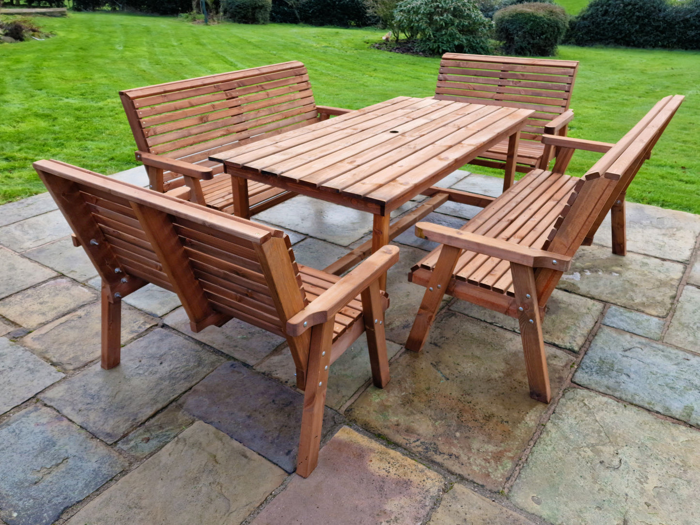 Classic Redwood 10 Seat Set - Benches