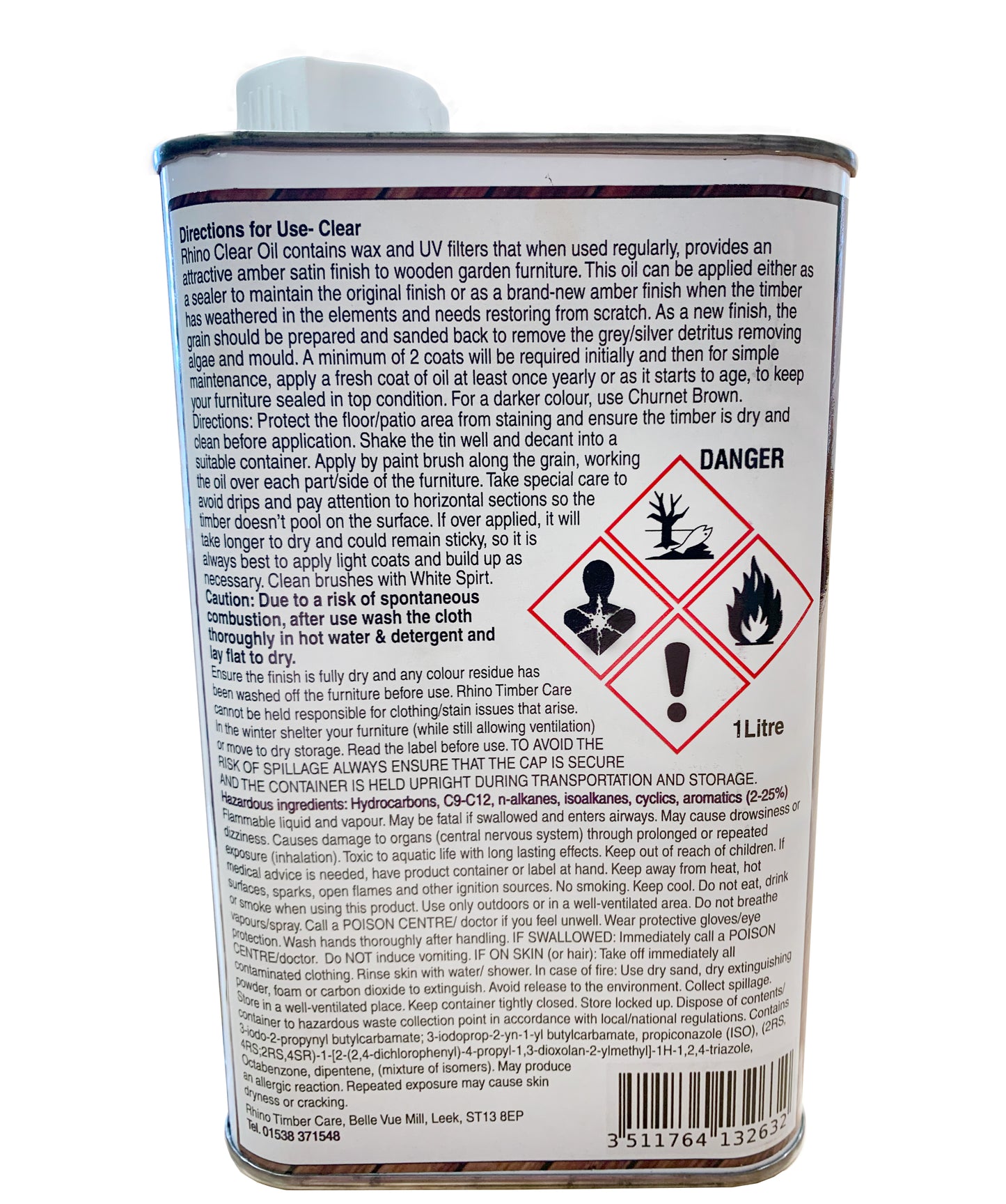 Rhino Clear 1 Ltr Tin
