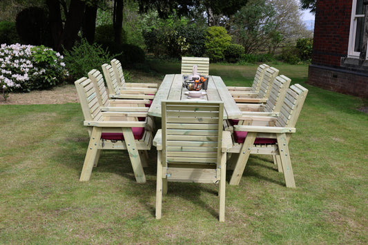 Heritage Tanalised Large Dining Set – 10 Seater with 10 Chairs and 2.4m Table
