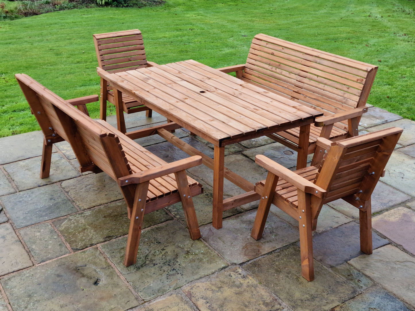 Classic Redwood 8 Seat Set - Benches/Chairs