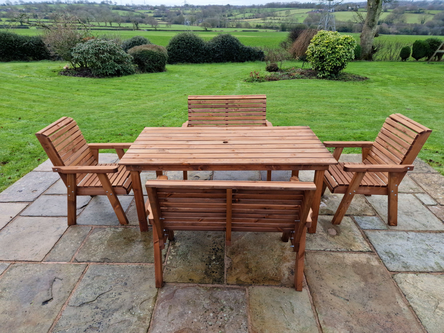 Classic Redwood 6 Seater Set - Benches/Chairs
