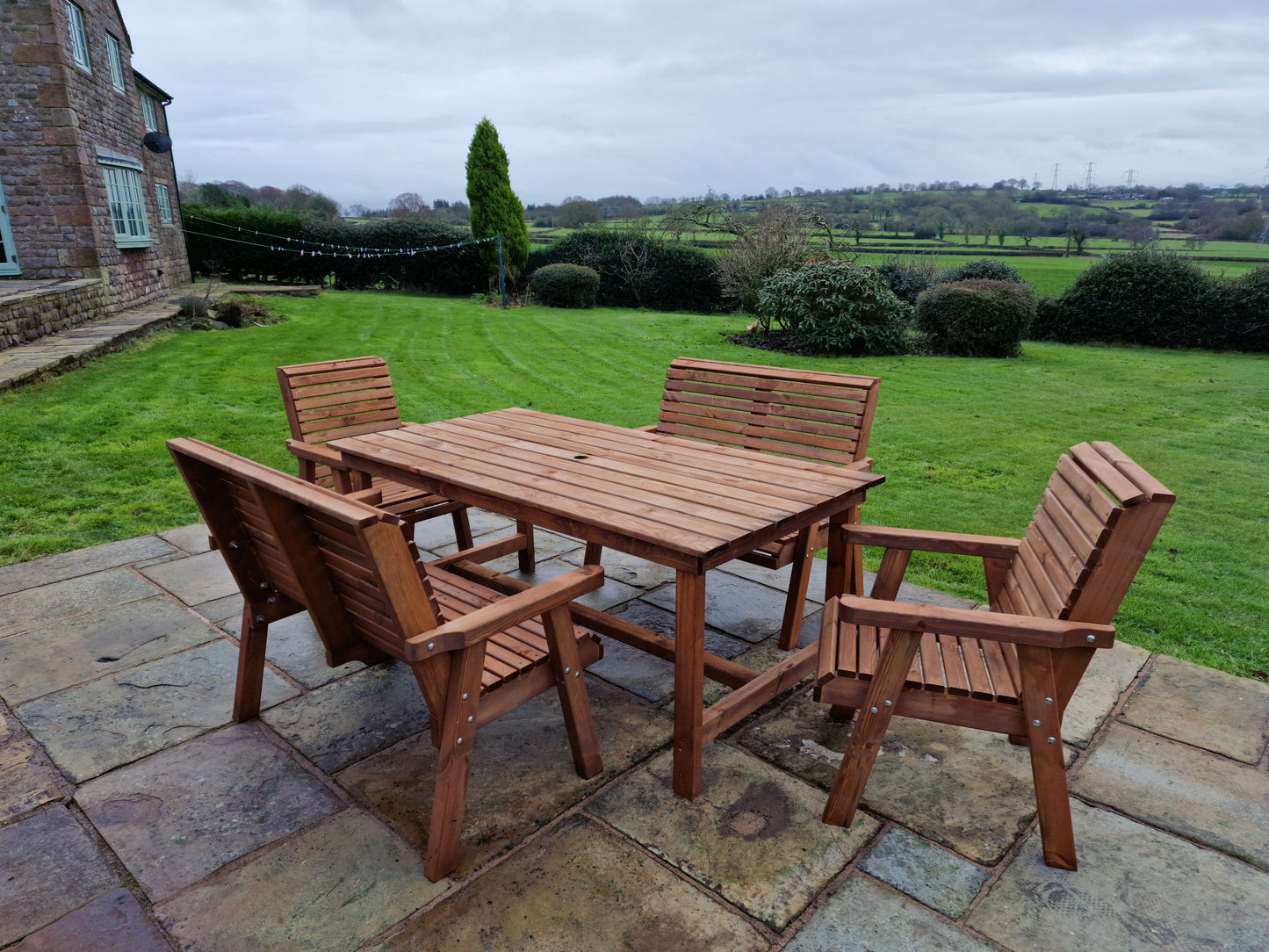 Classic Redwood 6 Seater Set - Benches/Chairs