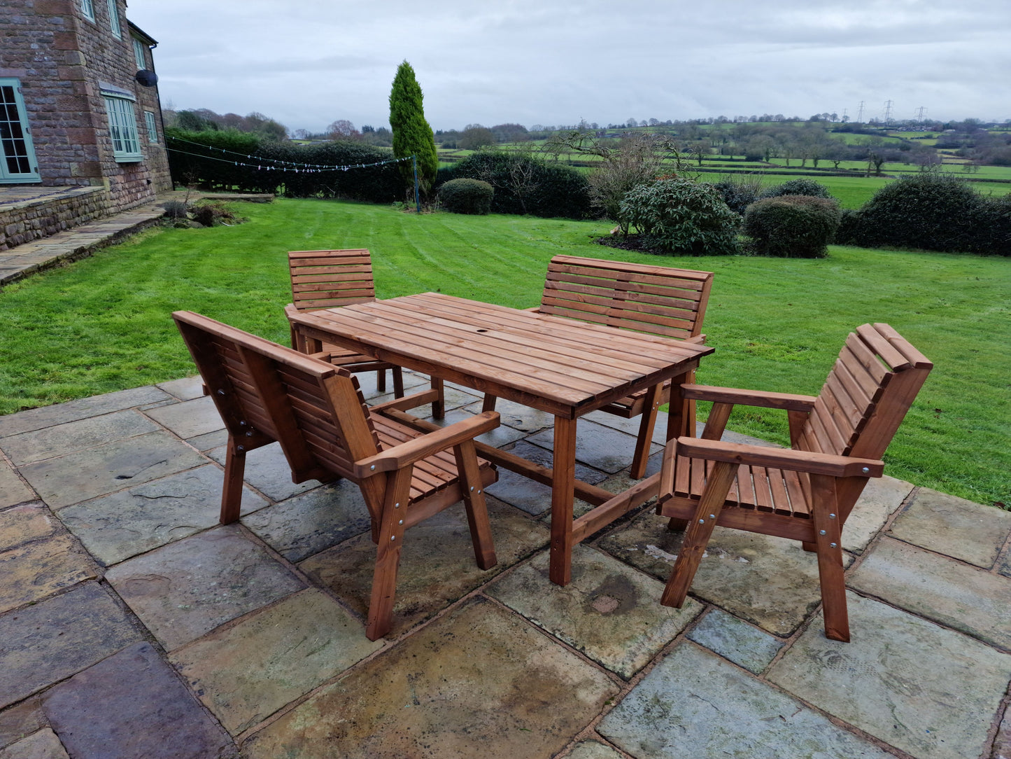 Classic Redwood 6 Seater Set - Benches/Chairs