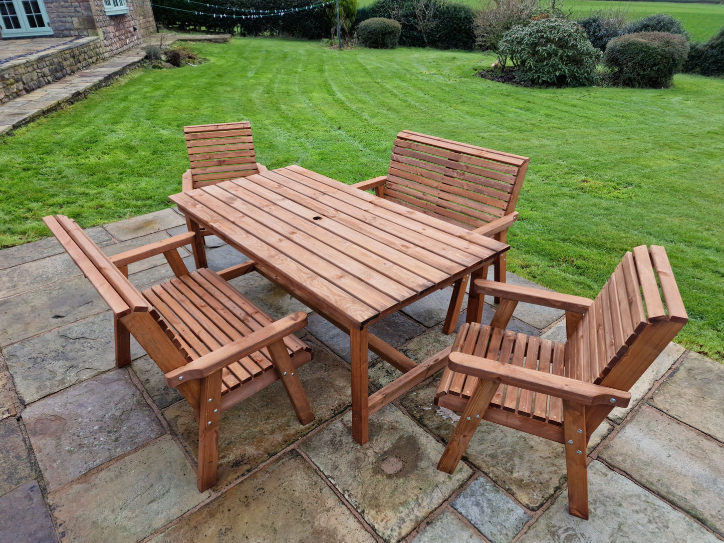 Classic Redwood 6 Seater Set - Benches/Chairs