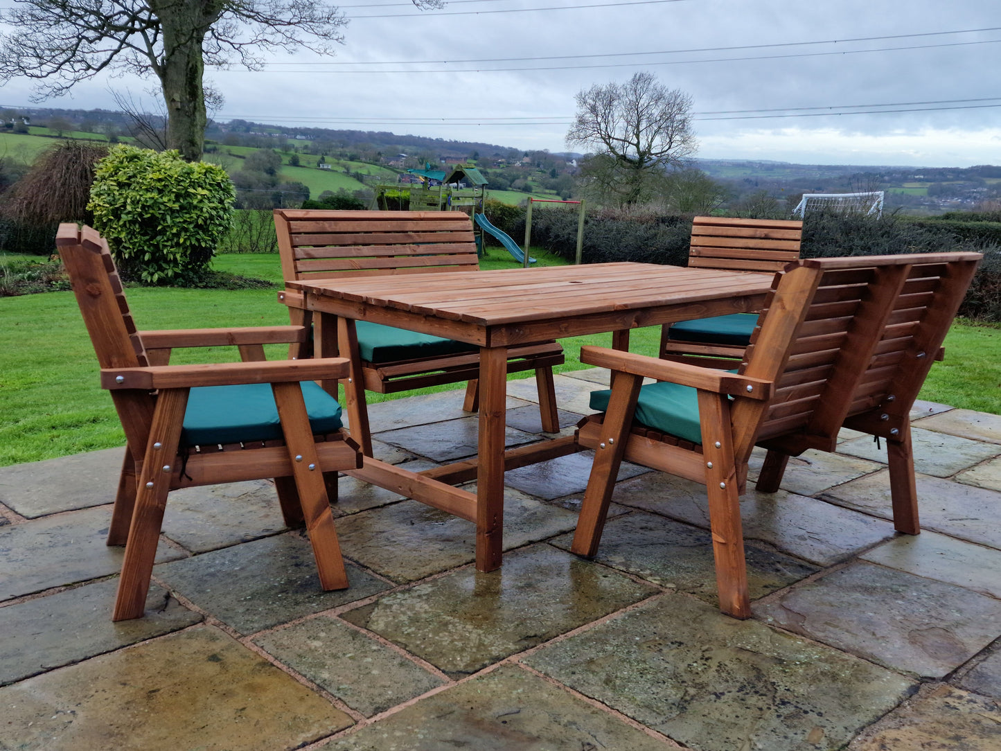 Classic Redwood 6 Seater Set - Benches/Chairs