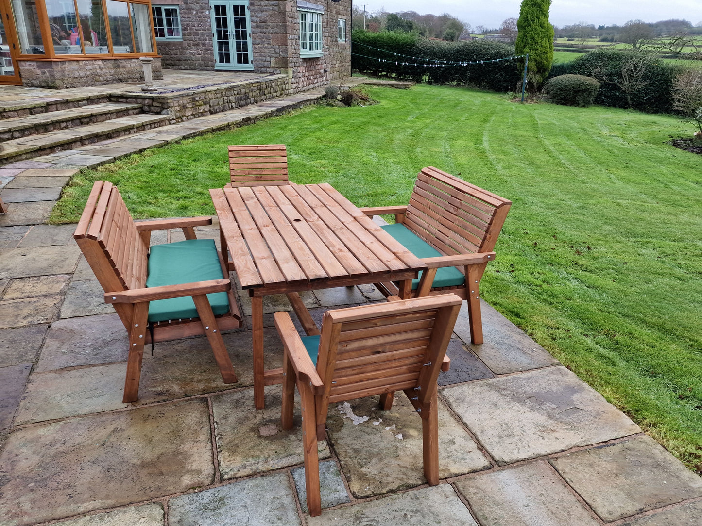 Classic Redwood 6 Seater Set - Benches/Chairs