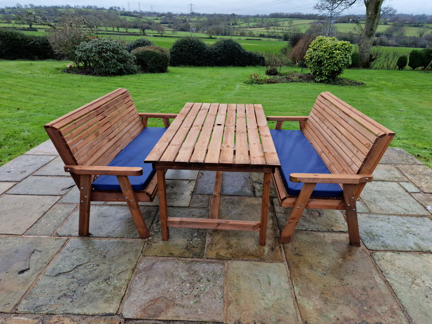 Classic Redwood 6 Seat Set - Benches