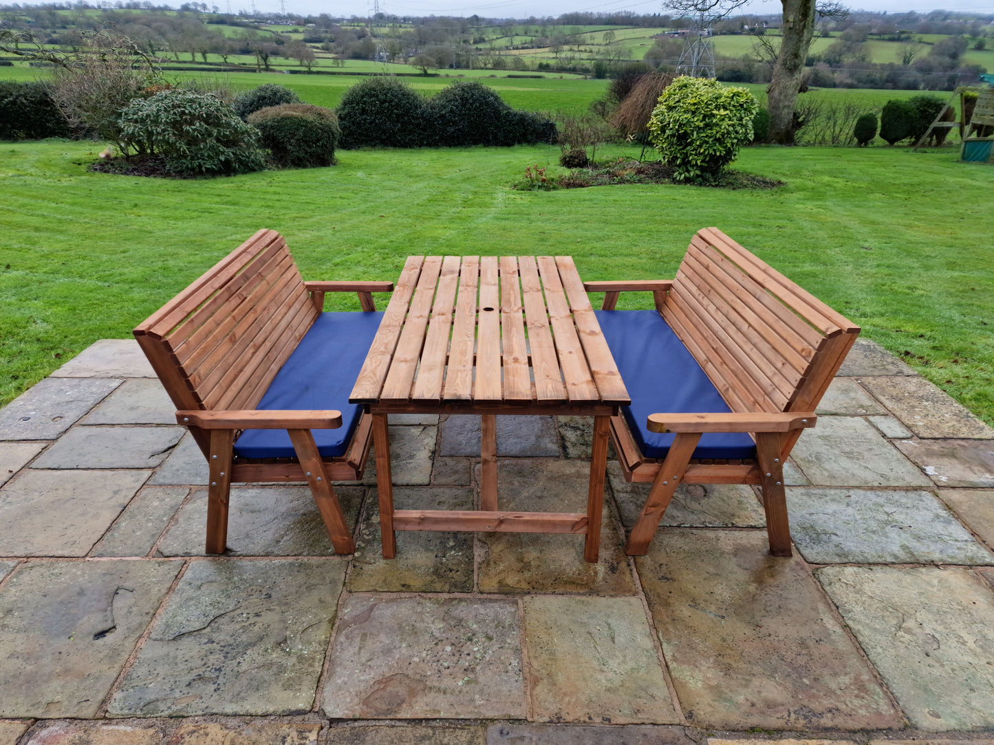 Classic Redwood 6 Seat Set - Benches