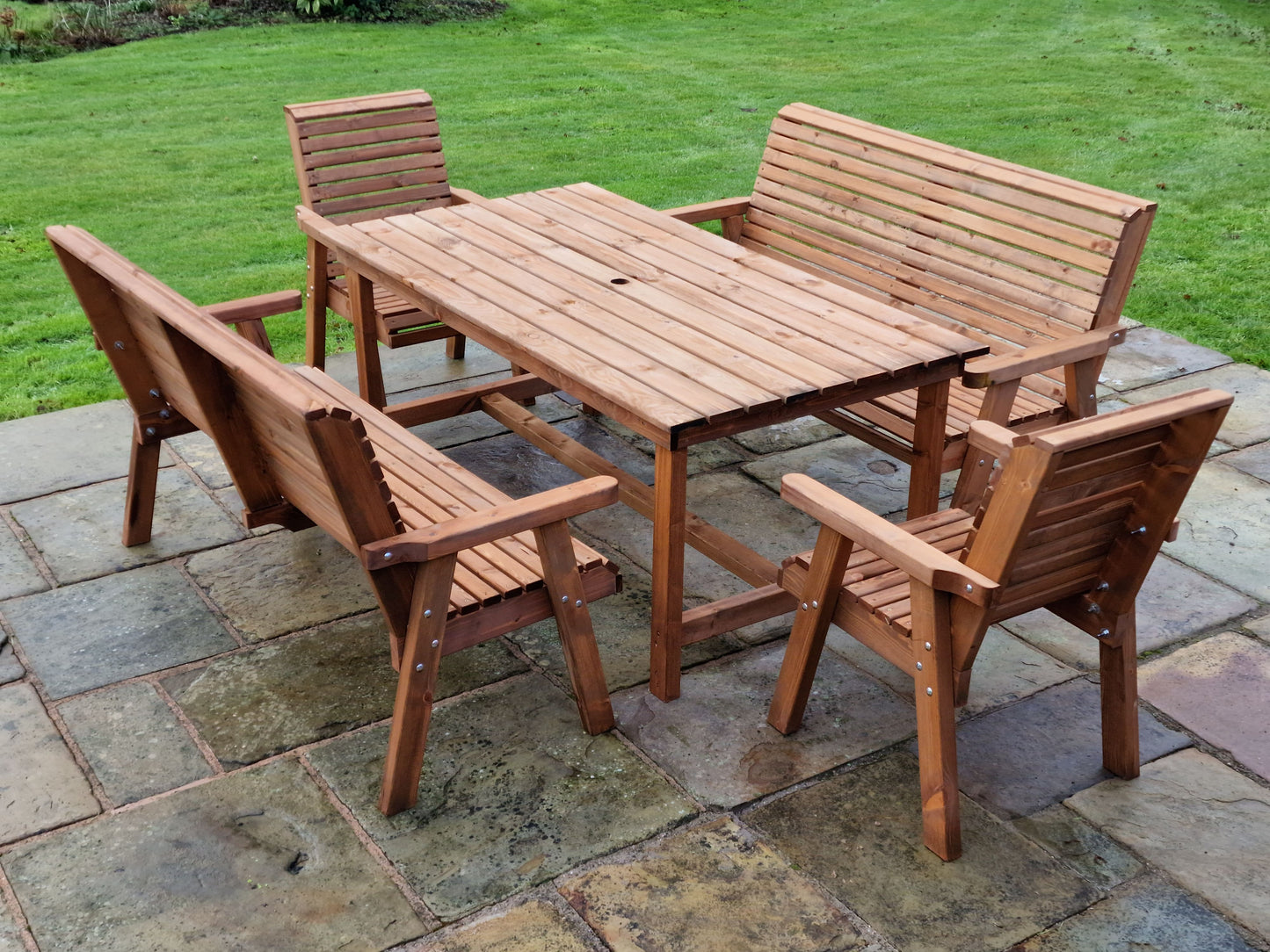 Classic Redwood 8 Seat Set - Benches/Chairs