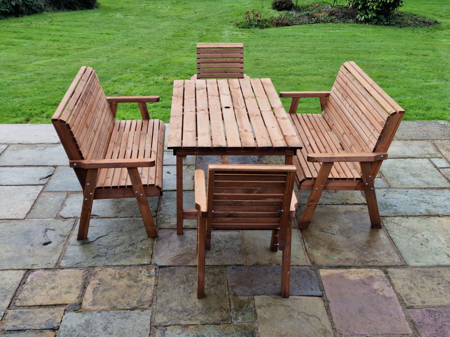 Classic Redwood 8 Seat Set - Benches/Chairs