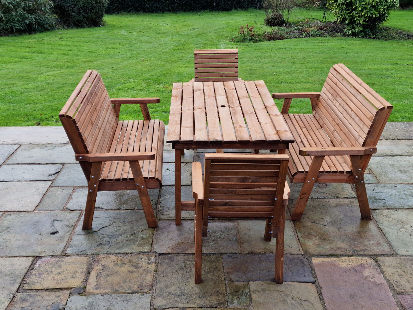 Classic Redwood 8 Seat Set - Benches/Chairs