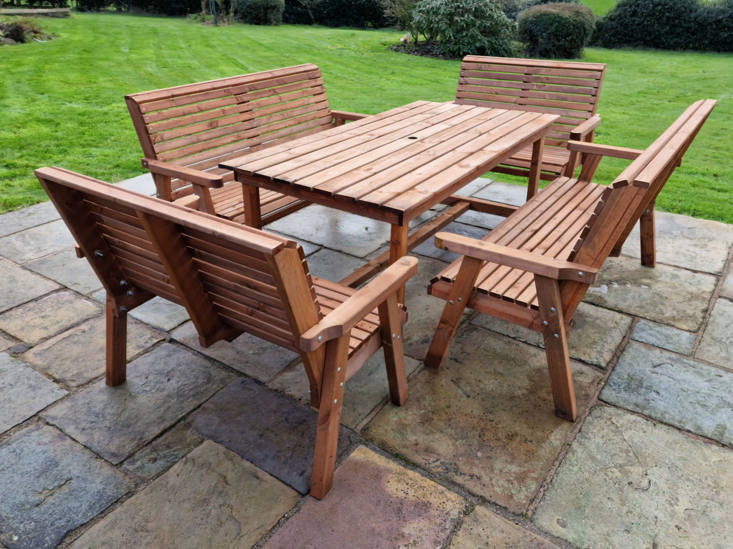 Classic Redwood 10 Seat Set - Benches