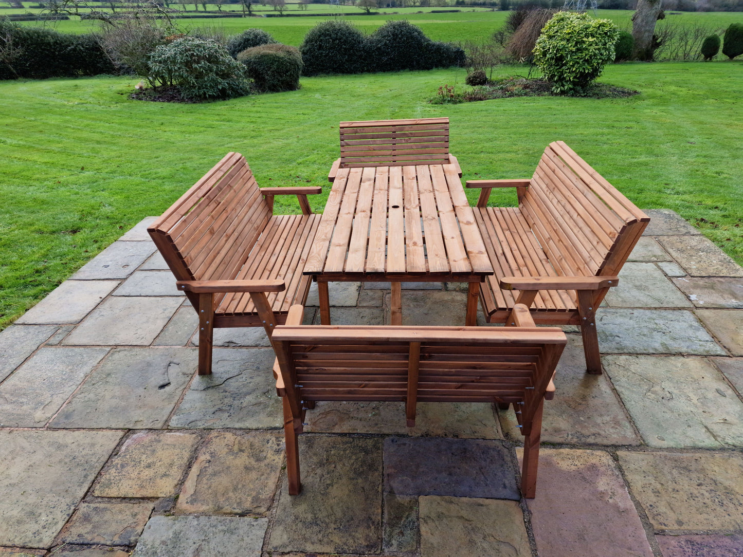 Classic Redwood 10 Seat Set - Benches