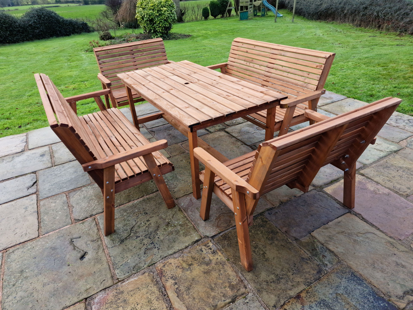 Classic Redwood 10 Seat Set - Benches