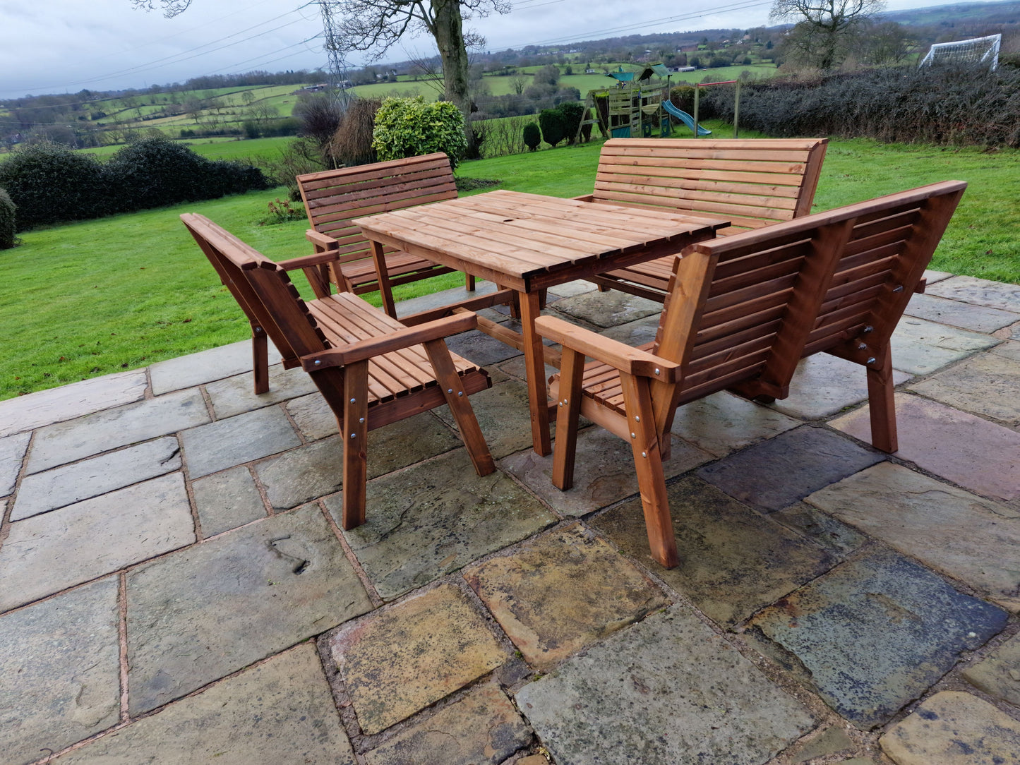 Classic Redwood 10 Seat Set - Benches