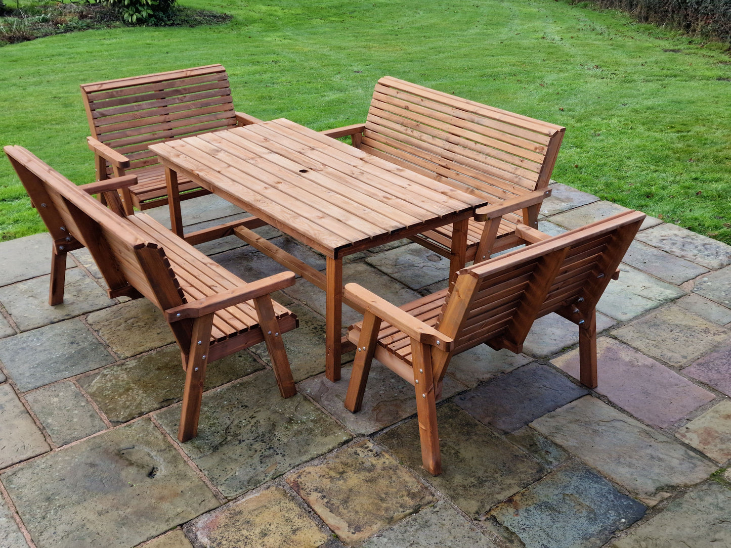 Classic Redwood 10 Seat Set - Benches