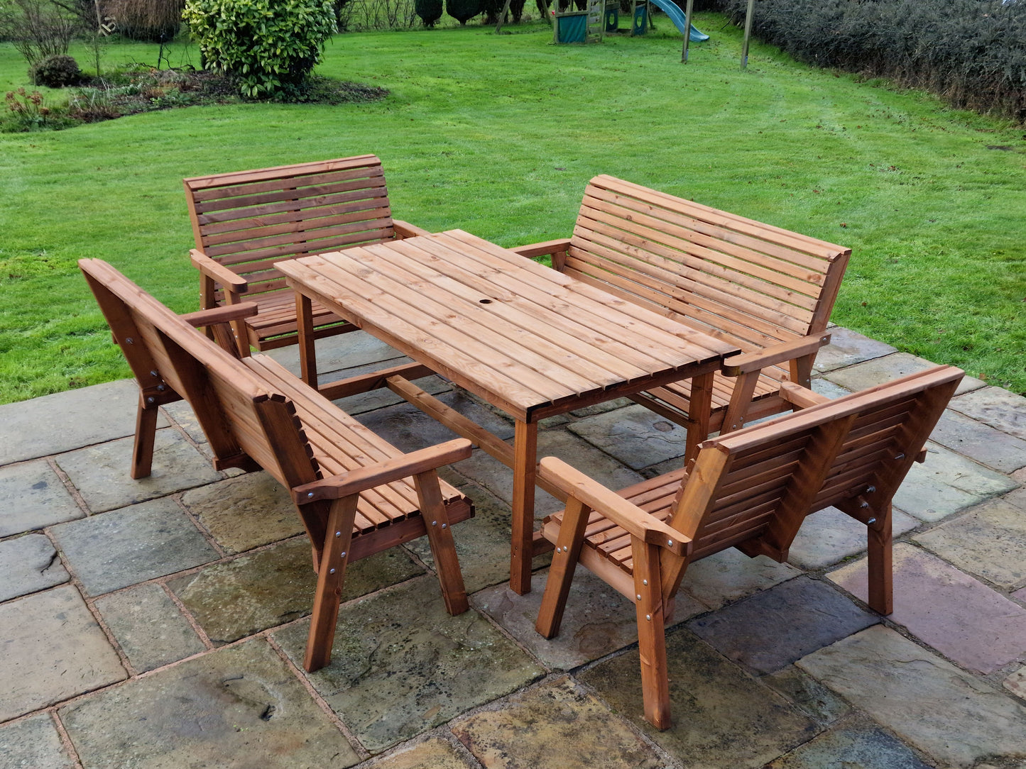 Classic Redwood 10 Seat Set - Benches