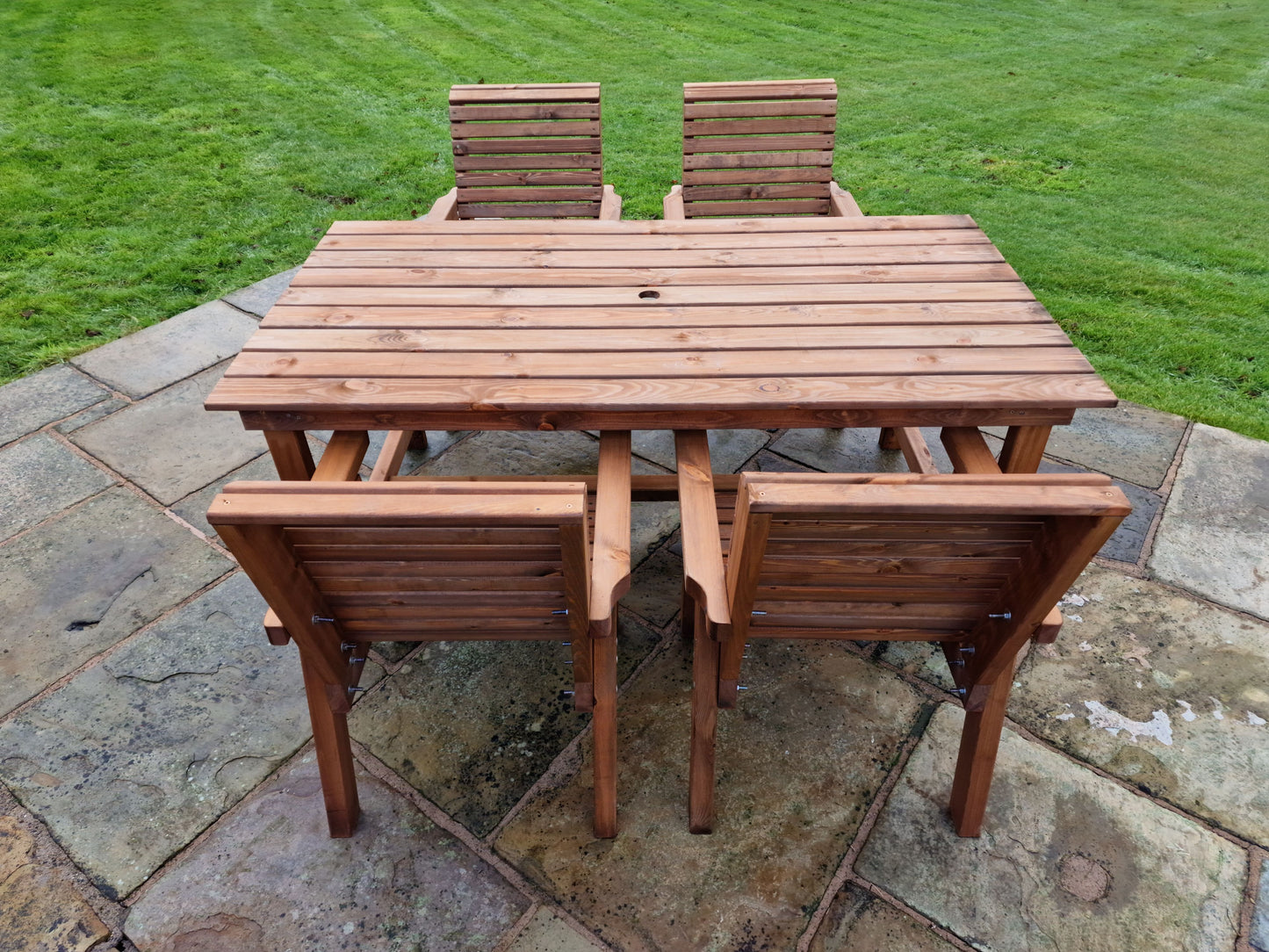 Classic Redwood 4 Seat Rectangular Set - Chairs