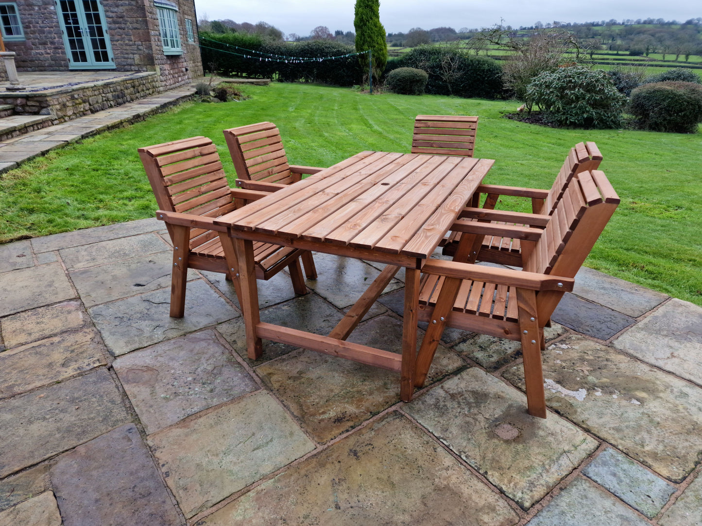 Classic Redwood 5 Seat Set - Chairs