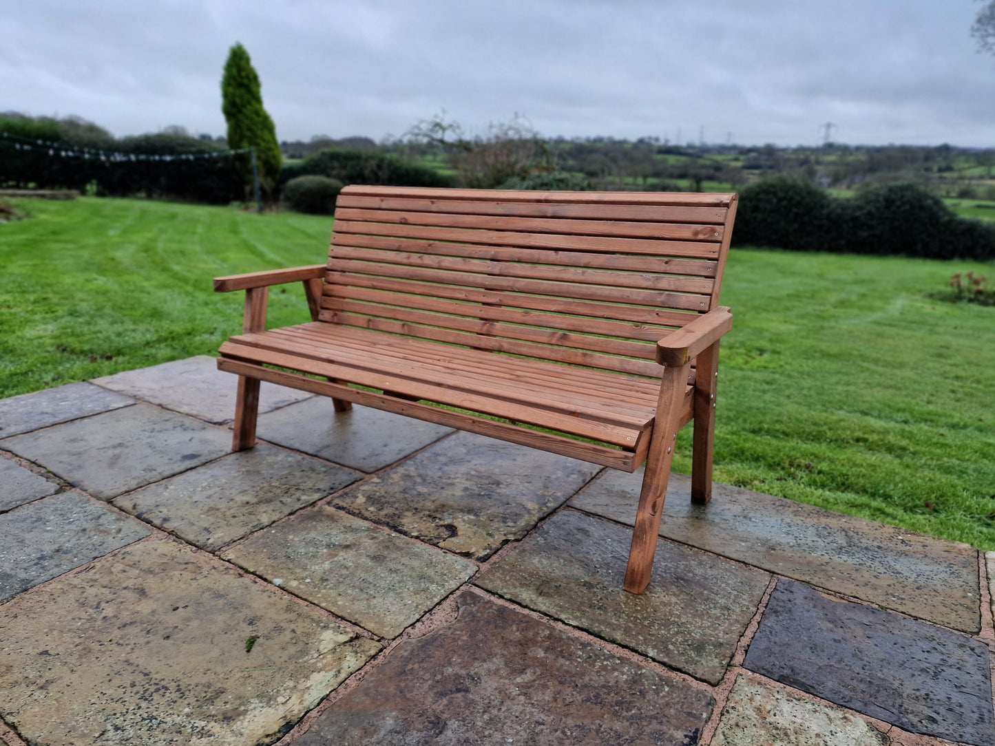 Classic Redwood 3 Seat Bench