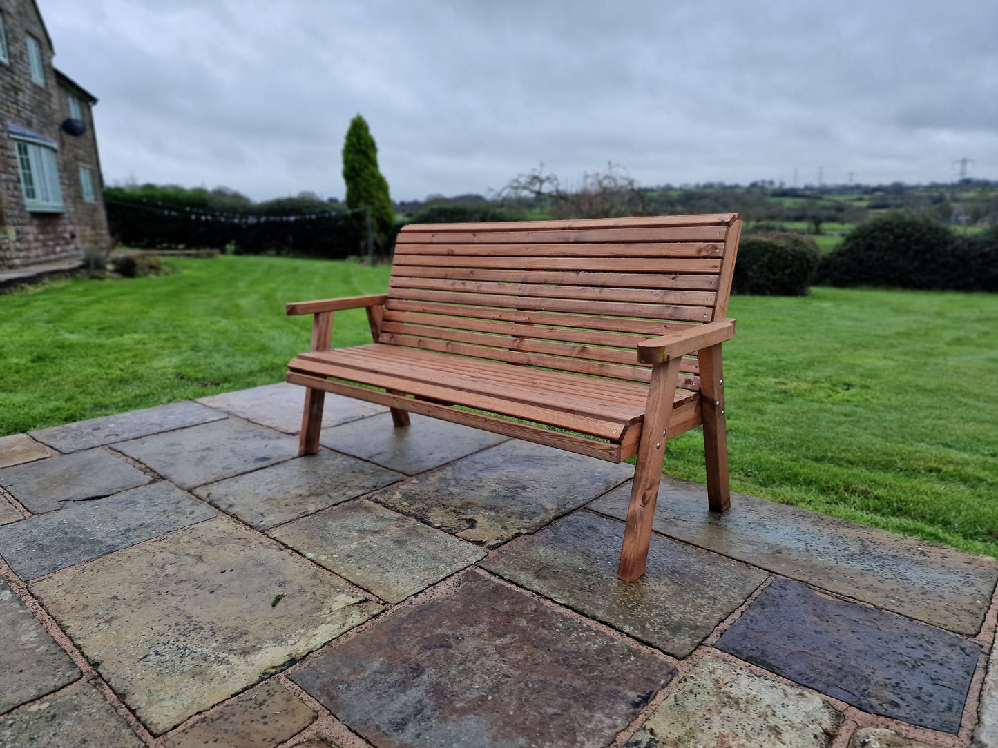 Classic Redwood 3 Seat Bench