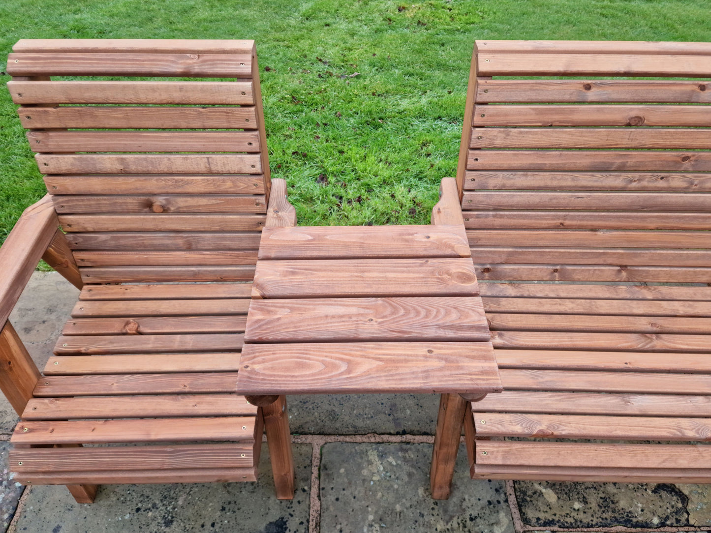 Classic Redwood Love Seats Straight