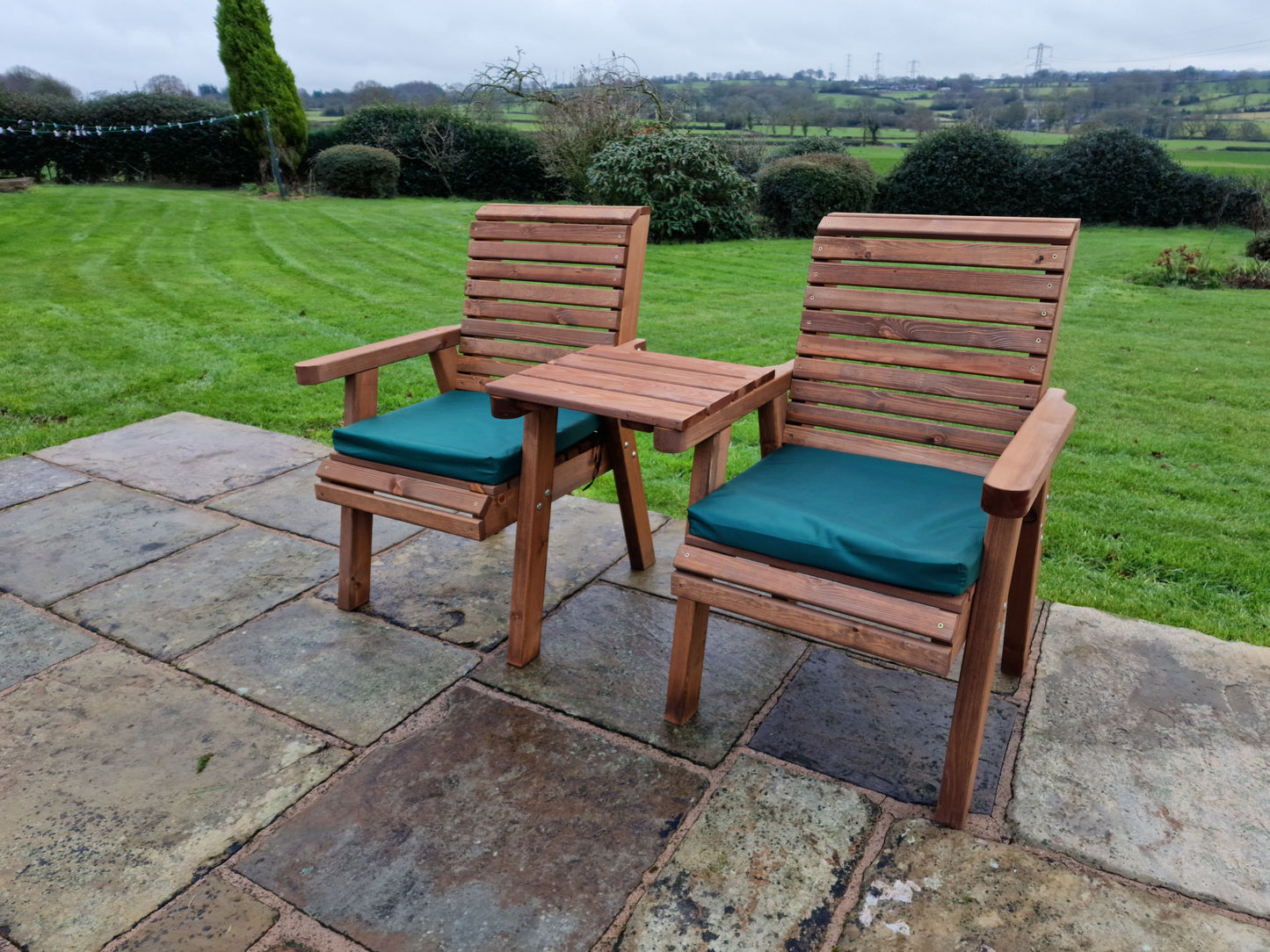Classic Redwood Love Seats Straight