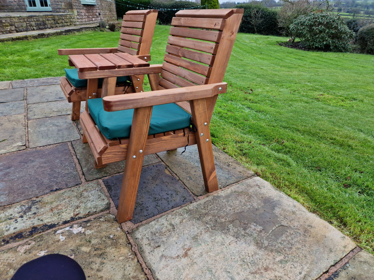 Classic Redwood Love Seats Straight