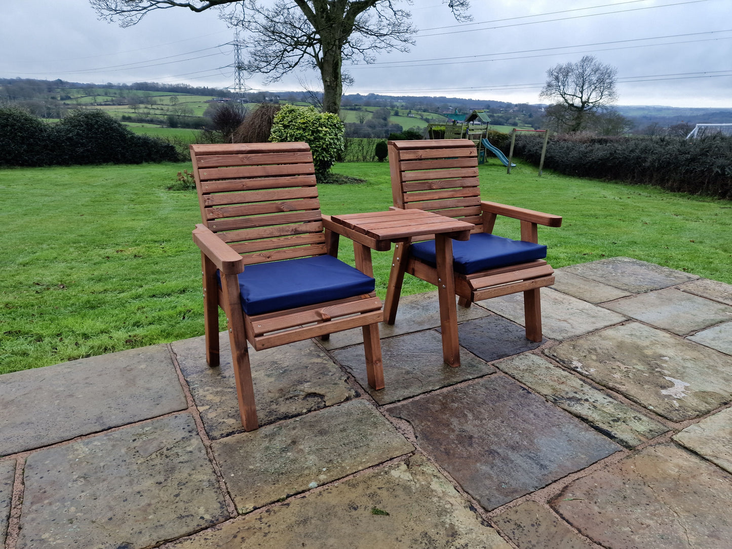 Classic Redwood Love Seats Straight
