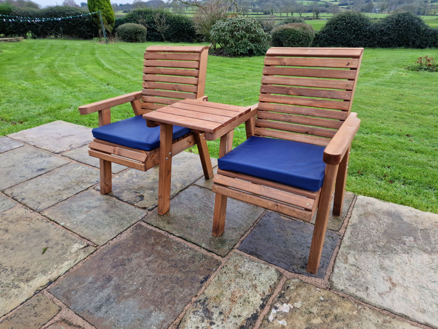 Classic Redwood Love Seats Straight