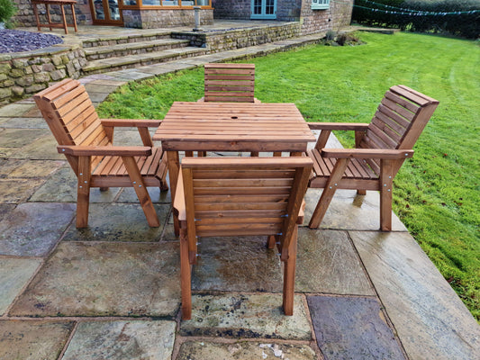 Classic Redwood 4 Seater Square