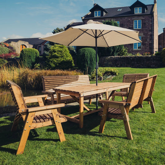 Classic Redwood 10 Seat Set - Benches