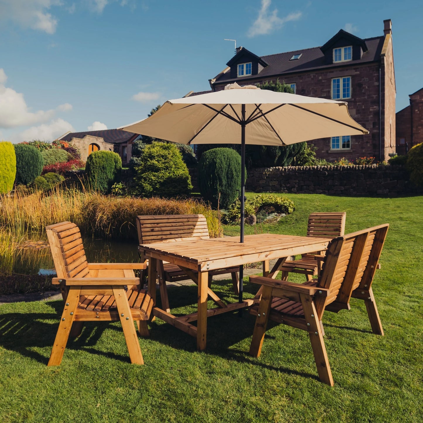 Classic Redwood 6 Seater Set - Benches/Chairs