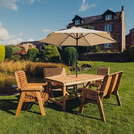 Classic Redwood 6 Seater Set - Benches/Chairs
