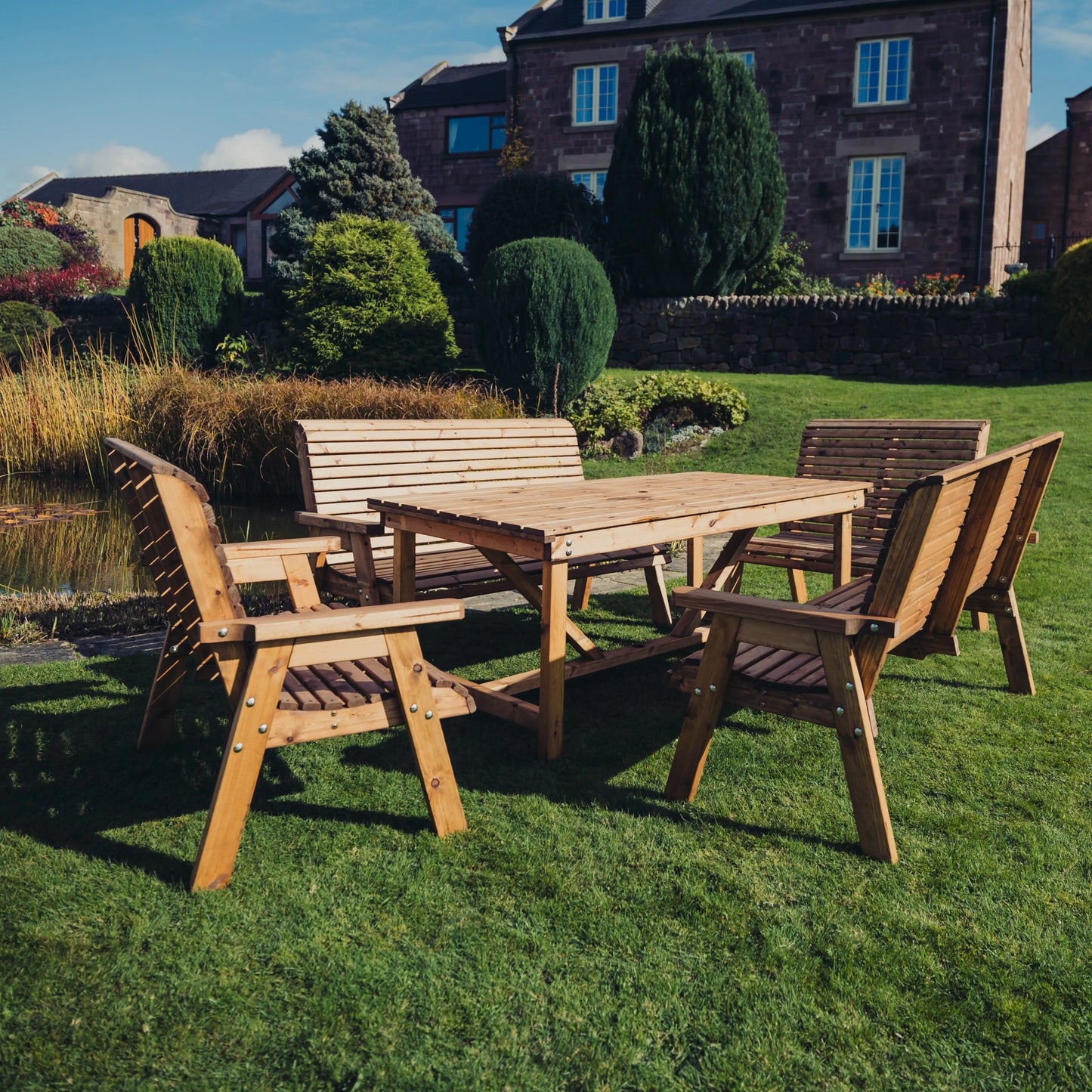 Classic Redwood 10 Seat Set - Benches