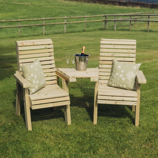 Heritage Tanalised Loveseats Angled Tray