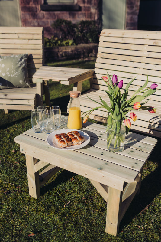 Heritage Tanalised 4 Seat Patio Set With Coffee Table